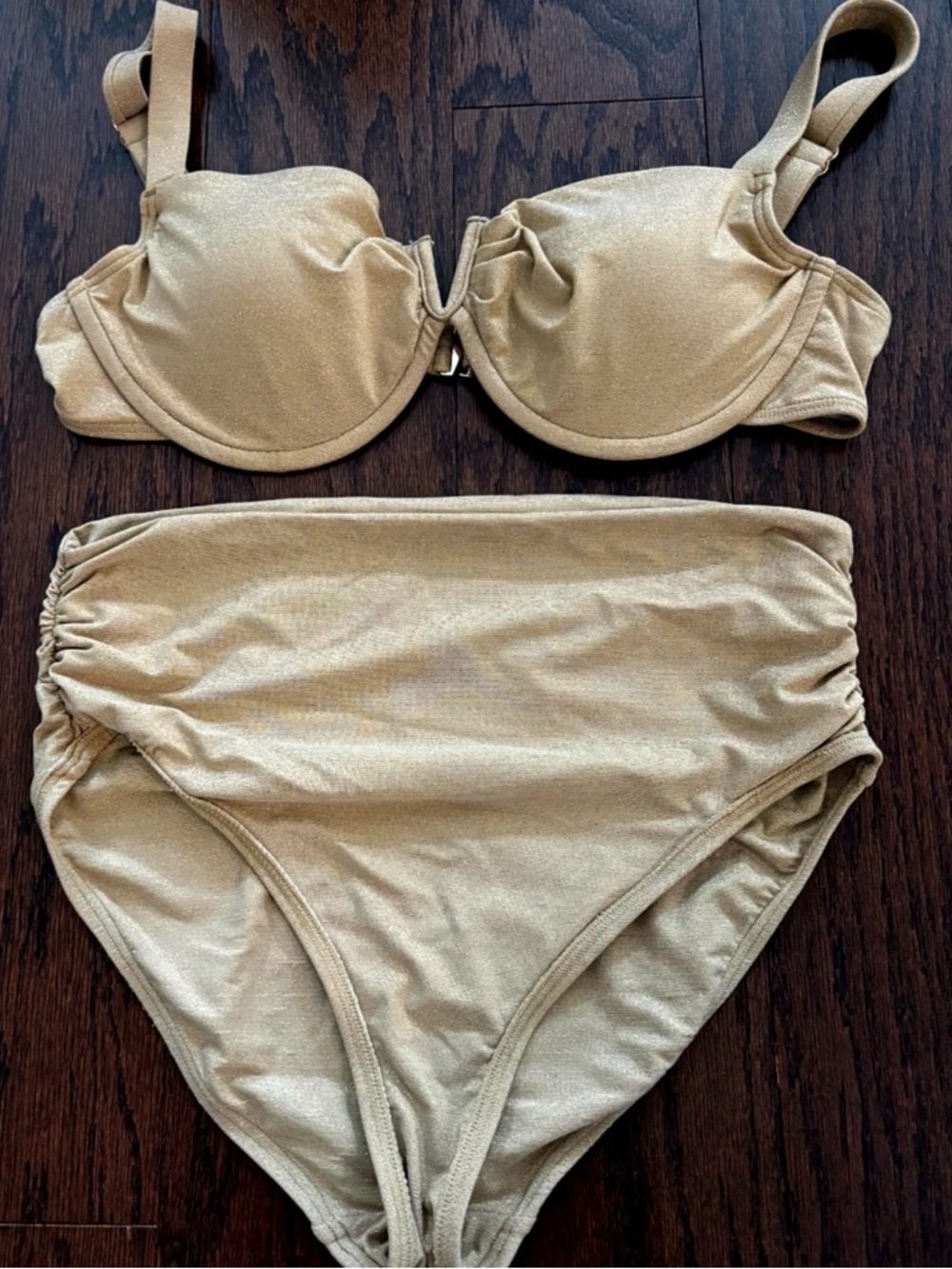 Carmen Marc Valvo Gold Shimmer 2 piece bathing suit - Wow!